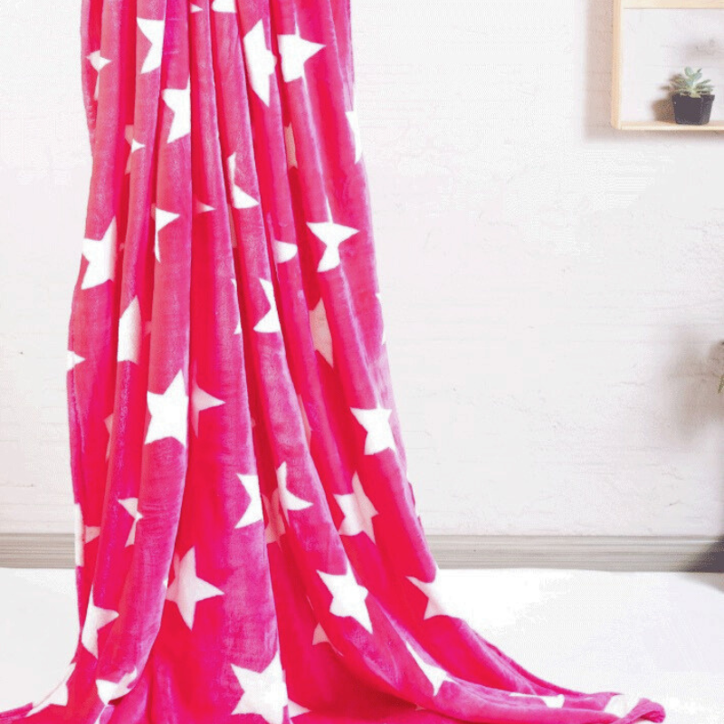 Pink Timeless Warmth Blanket with White Stars