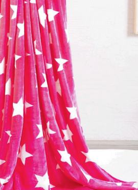 Pink Timeless Warmth Blanket with White Stars