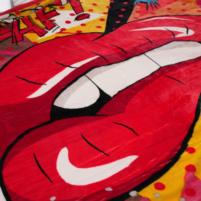 Breezy Comfort Blanket with Comic Print