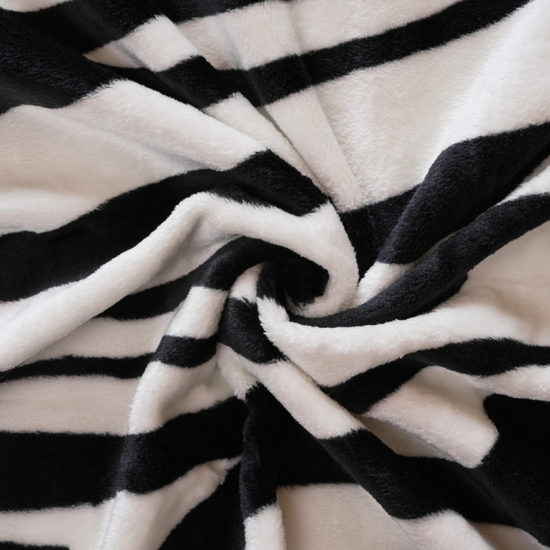 Timeless Warmth Blanket with Black and White Stripes