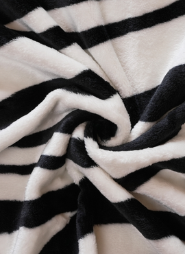 Timeless Warmth Blanket with Black and White Stripes